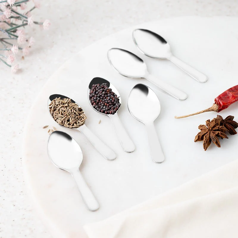 Premium Stainless Steel Masala Spoon Set - Set of Six